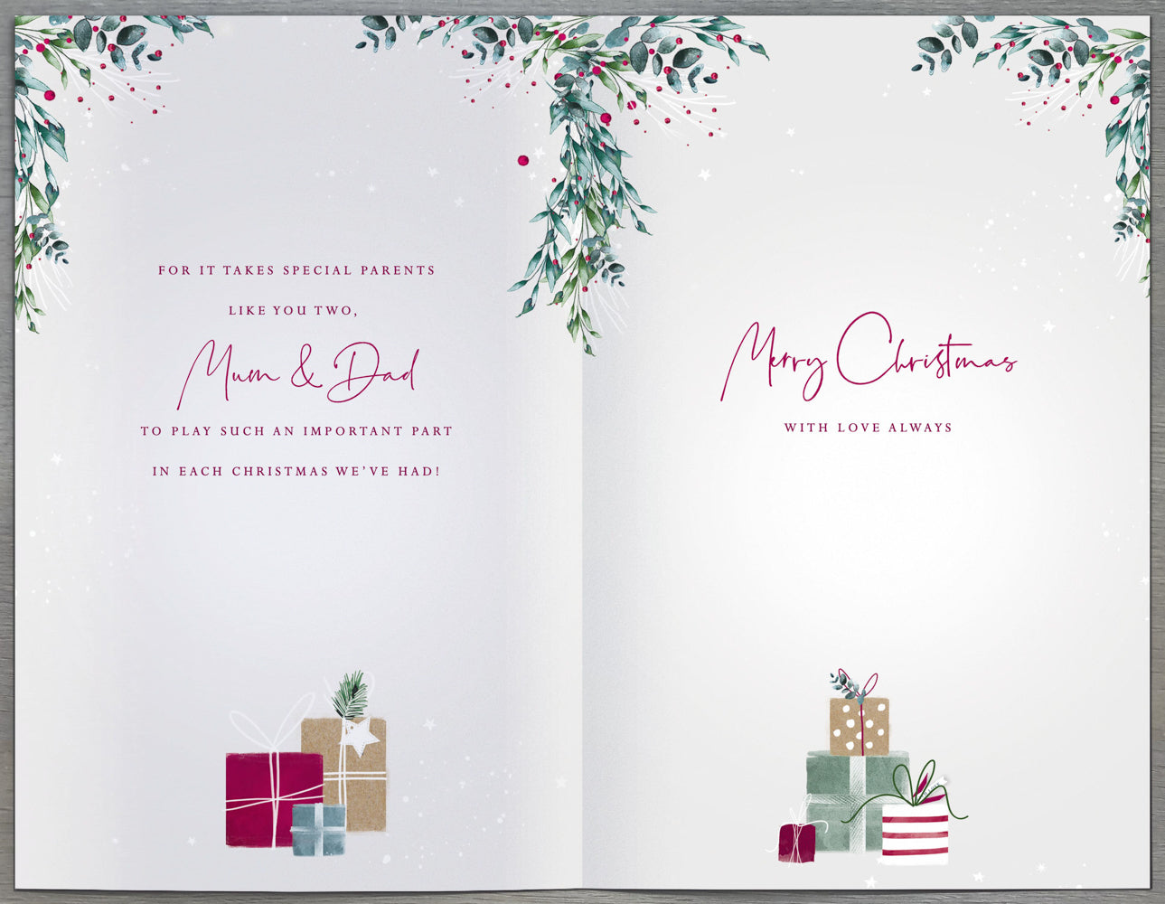 Mum And Dad Christmas Card