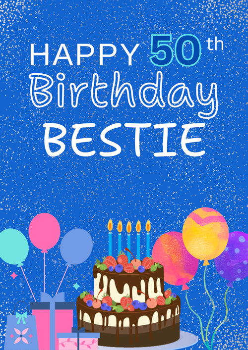 50th Bestie Birthday Card Personalisation
