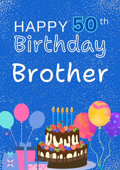 50th Brother Birthday Card Personalisation