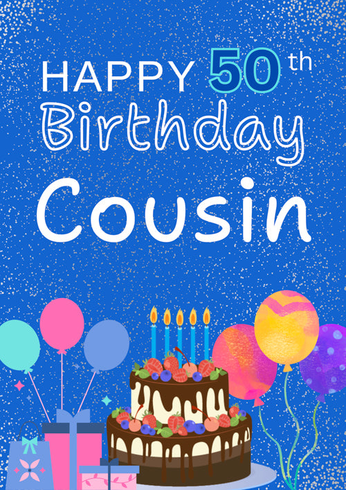 50th Cousin Birthday Card Personalisation