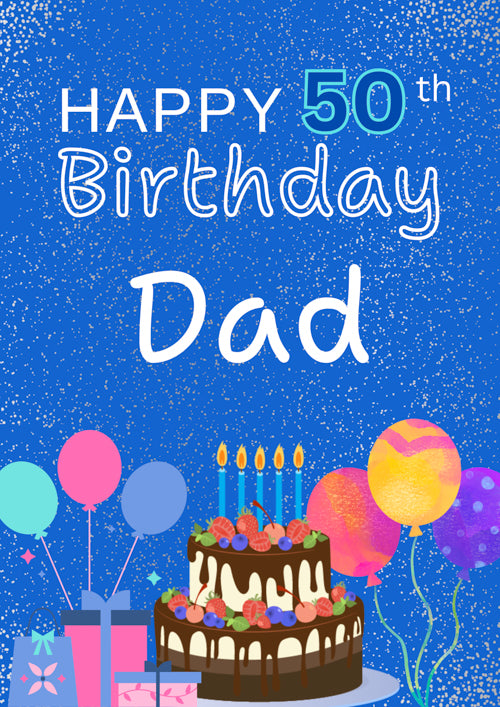 50th Dad Birthday Card Personalisation