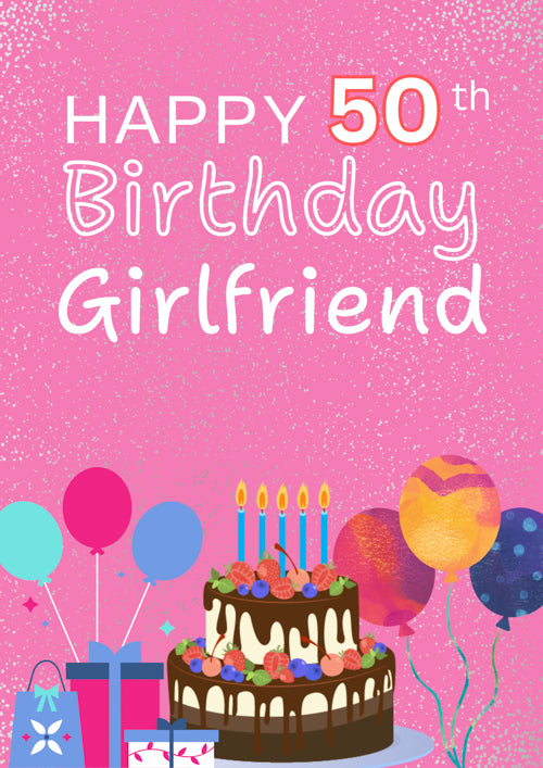 50th Girlfriend Birthday Card Personalisation