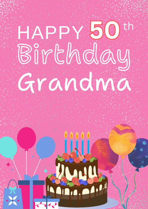 50th Grandma Birthday Card Personalisation
