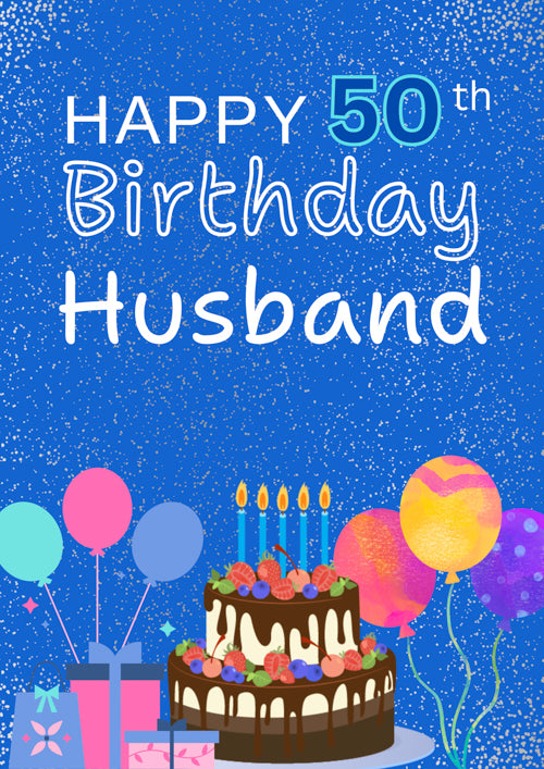 50th Husband Birthday Card Personalisation