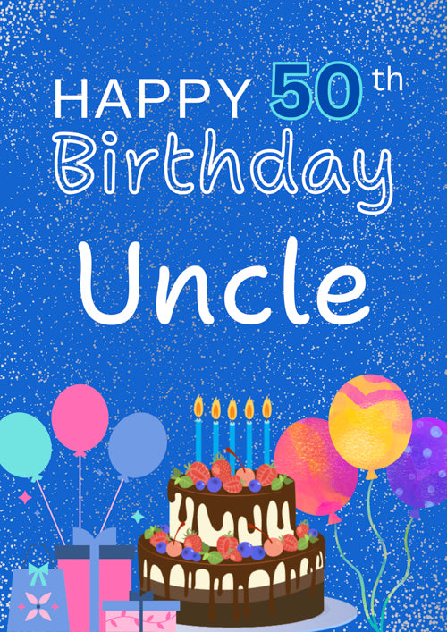50th Uncle Birthday Card Personalisation