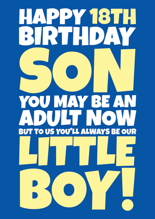 Humour 18th Son Birthday Card Personalisation