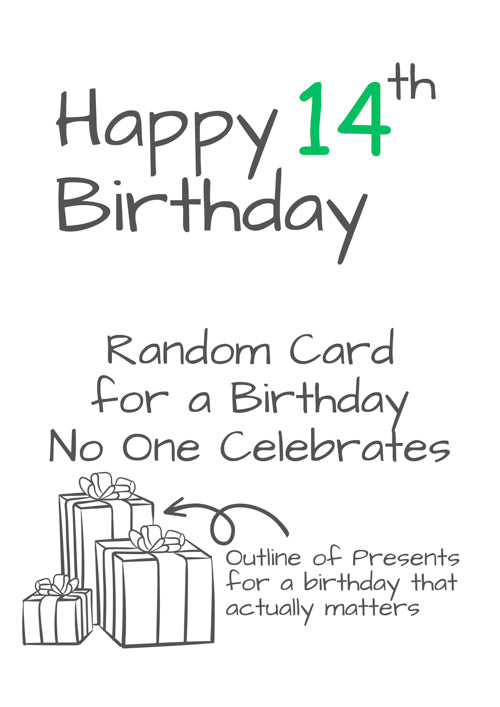 Humour 14th Birthday Card Personalisation