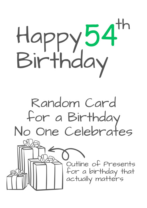 Humour 54th Birthday Card Personalisation