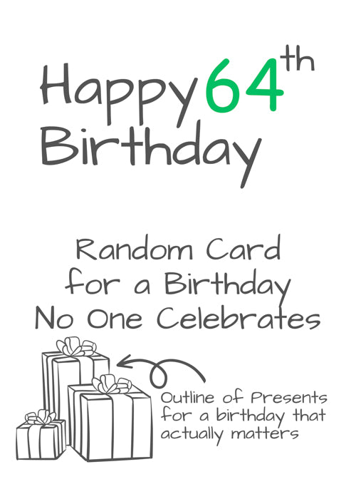 Humour 64th Birthday Card Personalisation