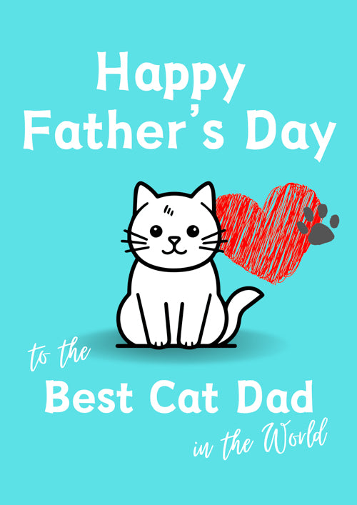 Pet Cat Dad Fathers Day Card Personalisation