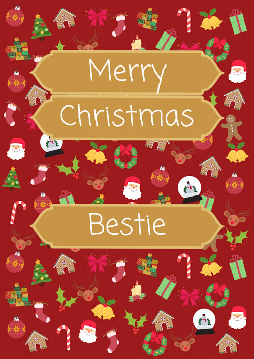 Bestie Christmas Card Personalisation