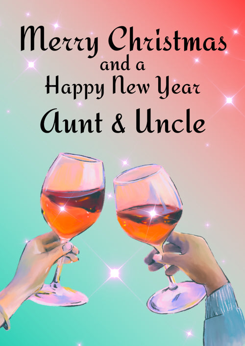 Aunt And Uncle Christmas And New Year Card Personalisation