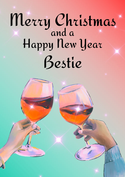 Bestie Christmas And New Year Card Personalisation