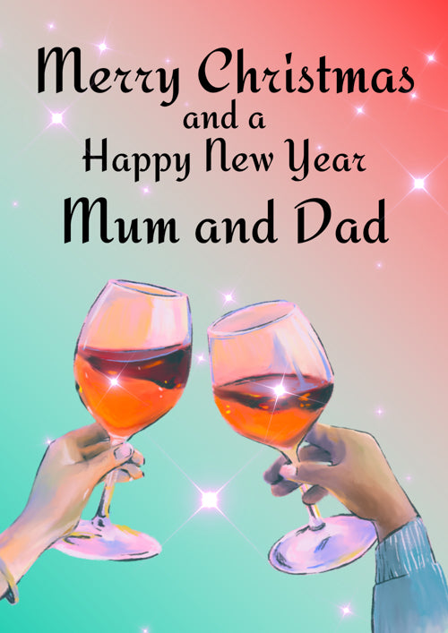 Mum And Dad Christmas And New Year Card Personalisation