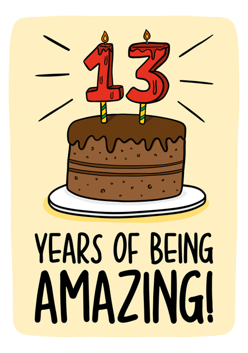 13th Birthday Card Personalisation