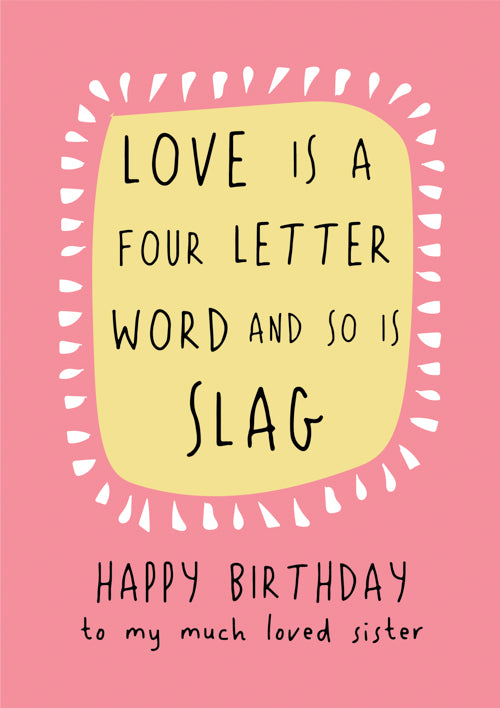 Humour Sister Birthday Card Personalisation