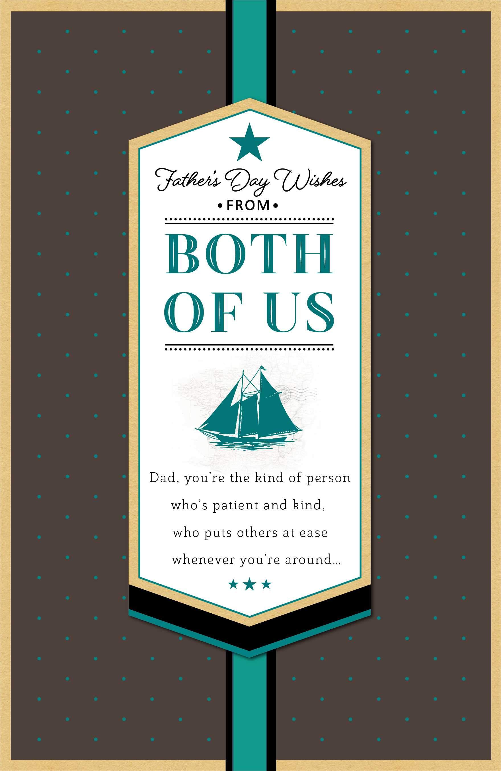 Fathers Day Card - Dad From Both / Sailboat On The Label