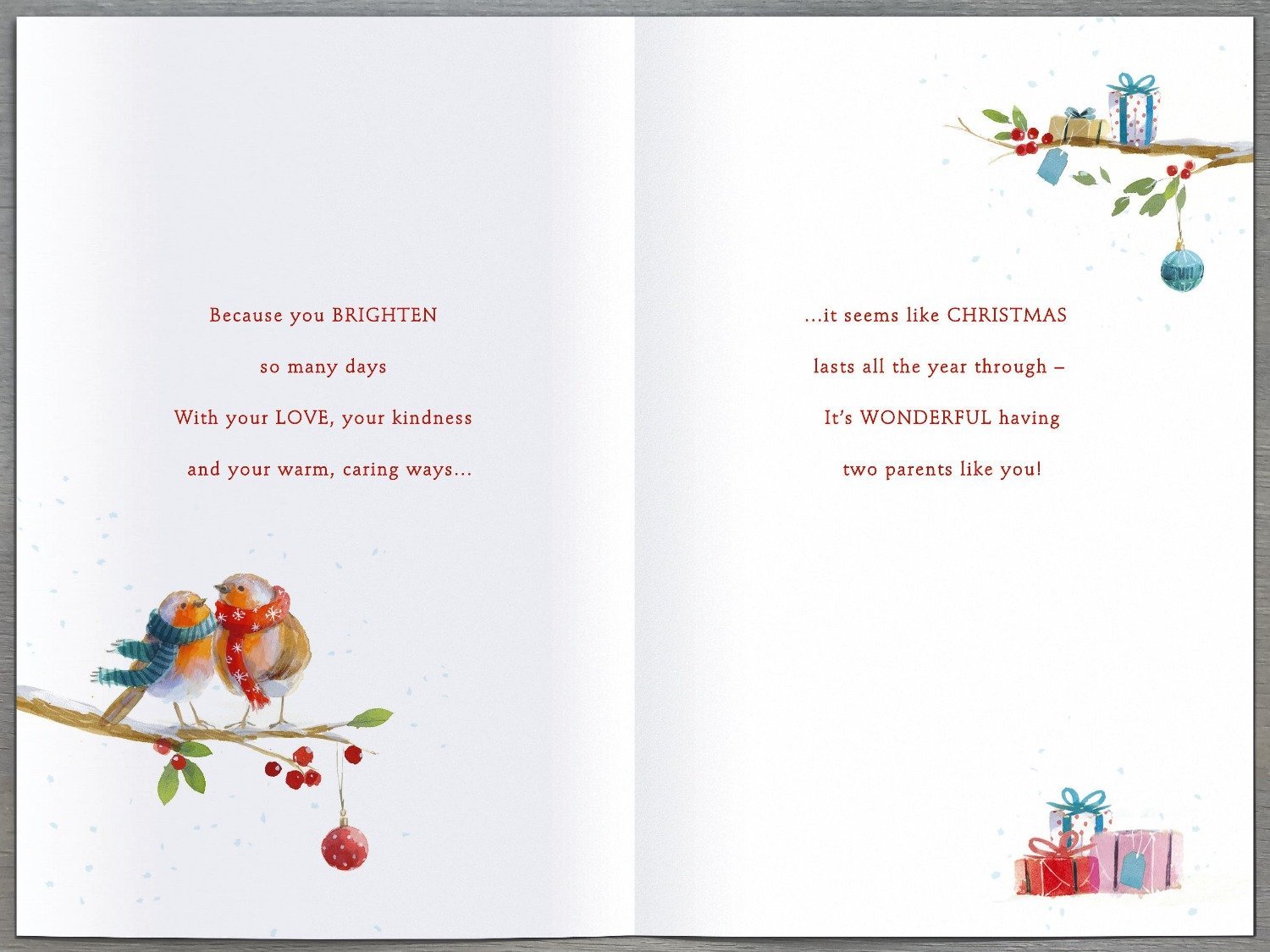 Mum And Dad Christmas Card