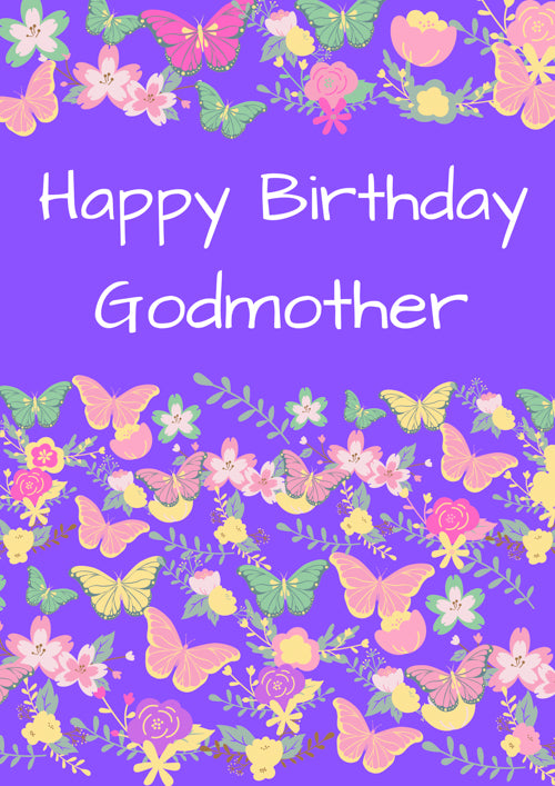 Cute Little Fox Happy Birthday Godmother Card | Boomf