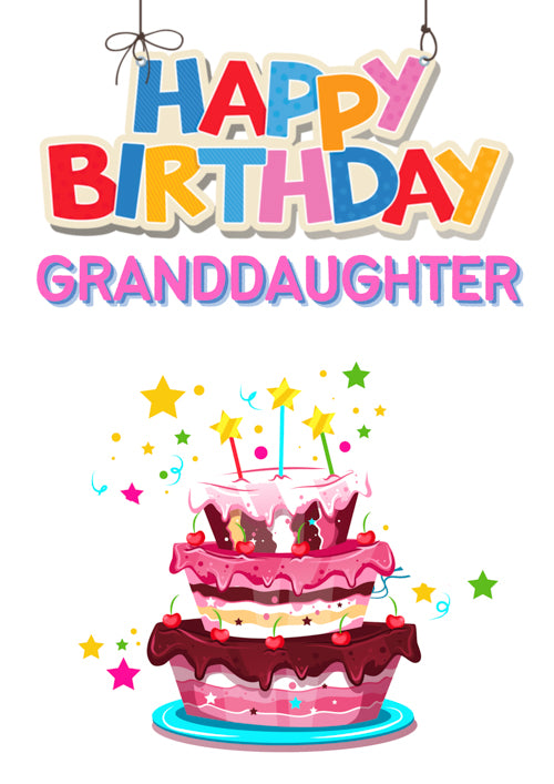 18th Birthday Card Granddaughter Pink Cake And Colourful Candles -  Highworth Emporium