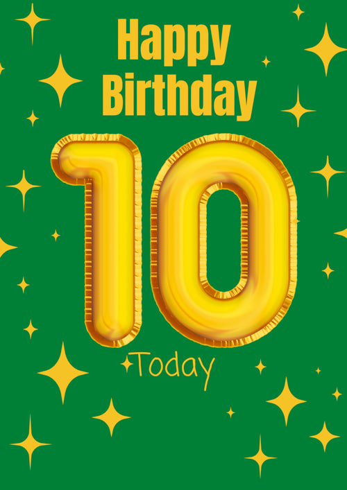 10th Birthday Card Personalisation